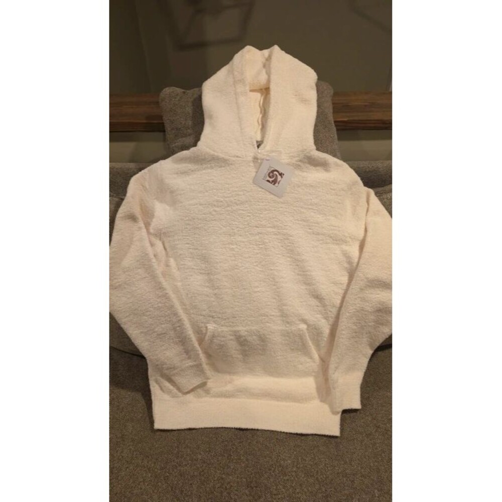 Kashwere Ultra Cozy Plush Fleece Hoodie Cream Size L NWT Unisex